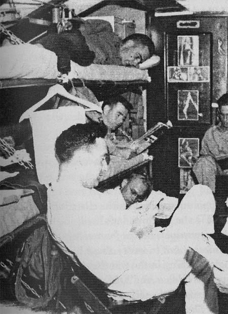 Typical view of crew quarters on board a US Army hospital ship