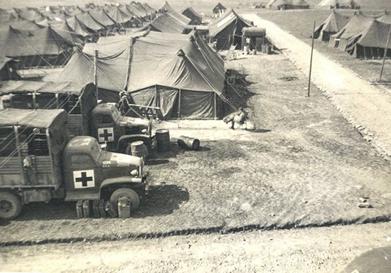Temporary tent hospital in Southern France