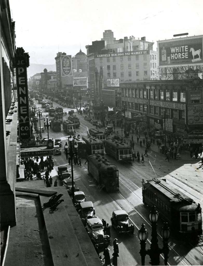 Market at Powell and Fifth 1930s
