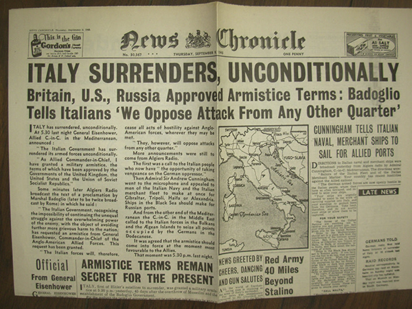 Italy Surrenders Paper
